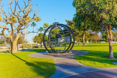 Long Beach, California - January 15, 2025: Long Beach Navy Memorial Armillary Sphere clipart