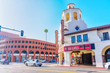 Riverside, California - December 31, 2024: Riverside Fox Theater Next to Raincross Tower clipart