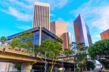 Los Angeles, California - January 7, 2025: Urban Landscape with Skyscrapers in Downtown Los Angeles clipart