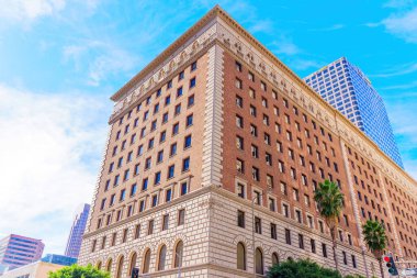 Los Angeles, Kaliforniya - 7 Ocak 2025: 818 Plaza Tarihi Binası Los Angeles şehir merkezinde