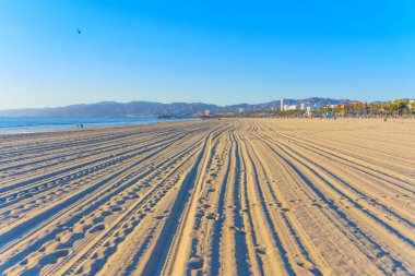 Venice Beach, Kaliforniya 'da Raked Sand ile Serene Beach Manzarası