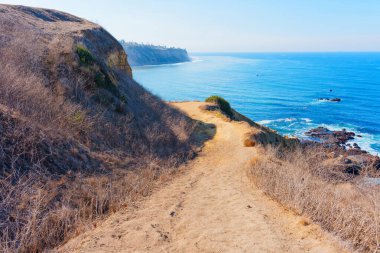 Palos Verdes, Kaliforniya 'daki Bluff Cove boyunca Manzaralı Yürüyüş Yolu