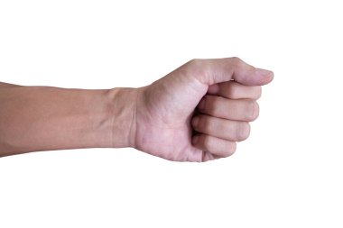 Beyaz arka planda izole edilmiş Asyalı el hareketi..