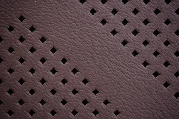 Car Seat Dark Red Perforated Natural Leather Texture Extreme Close — Stock Photo, Image