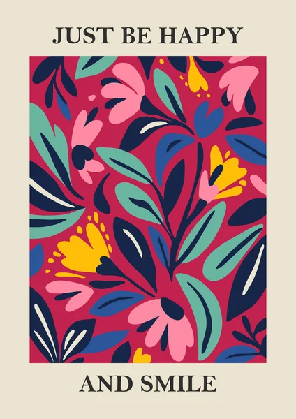Botanikai Matisse Ihlette Virágfal Művészeti Plakátok Prospektus Szórólap Sablonok Kortárs — Stock Vector