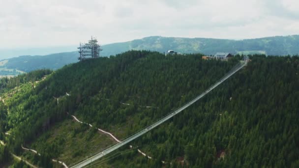 捷克共和国Dolni Morava 天桥和天桥的空中景观 — 图库视频影像
