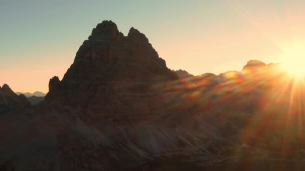 Edges High Peaks Tre Chime Lavaredo Backlight Dawn — Stok video