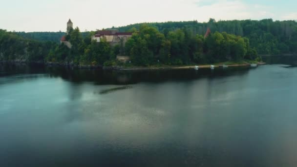 Fly River Zvikov Castle Czech Republic — Wideo stockowe
