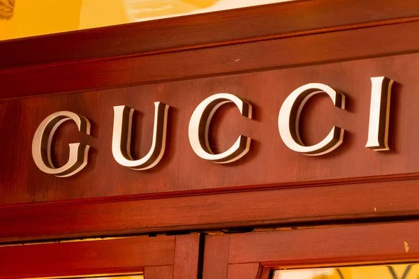 Gucciho Luxusní Obchod Římě Módní Nákupní Koncept Březen 2023 Řím — Stock fotografie