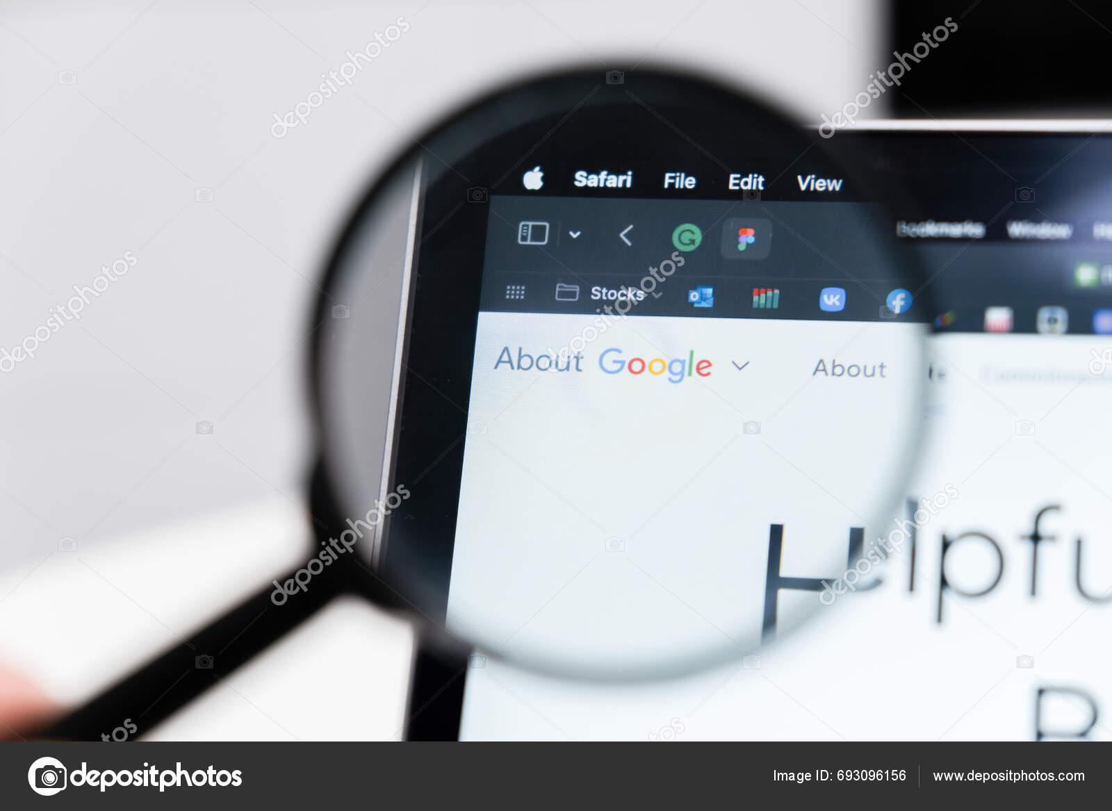 Google Logo Screen Laptop Magnifying Glass December 2023 Prague Czech Stock Editorial Photo