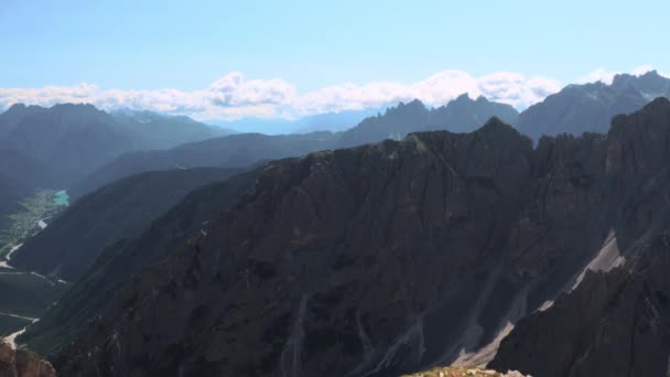 Tapasztalja Meg Olasz Alpok Különösen Tre Cime Lavaredo Lenyűgöző Látványát — Stock videók