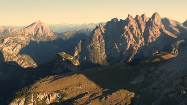Pohleďte Ohromující Panorama Italských Alp Jak Vidět Vrcholu Tre Cime — Stock video