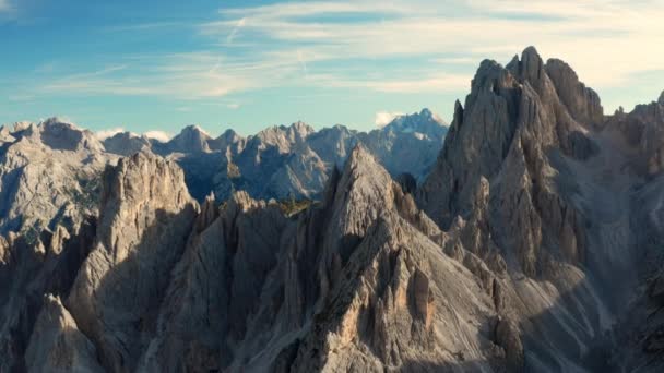 Ervaar Adembenemende Schoonheid Van Italiaanse Alpen Tre Cime Lavaredo Bergketen — Stockvideo