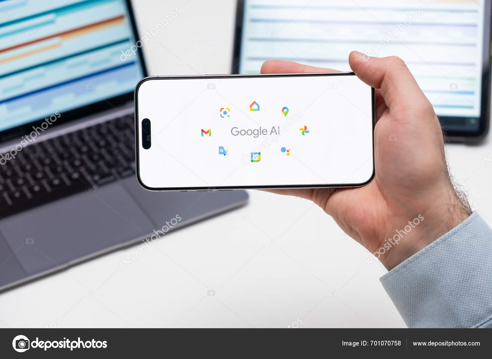 Prague Czech Republic January 2024 Google Logo Screen Cell Phone