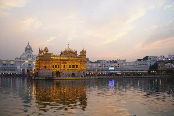 stock image Celebration of Gurupurab in Golden Temple Amritsar and Diwali Fireworks