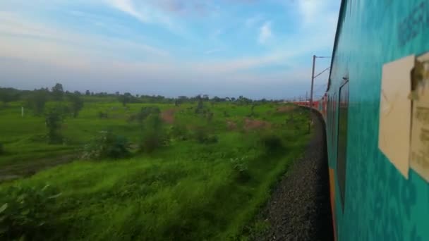 Індійська Залізниця Красива Подорож Дивовижна Погода — стокове відео