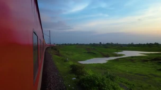 Indian Railway Bela Viagem Tempo Impressionante — Vídeo de Stock