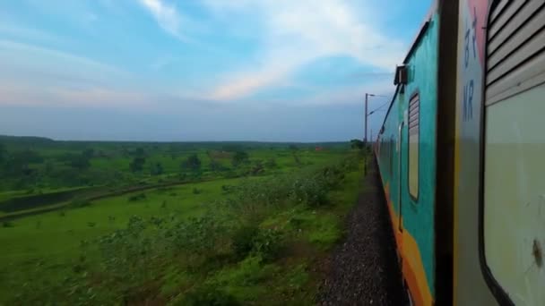 Indian Railway Bela Viagem Tempo Impressionante — Vídeo de Stock