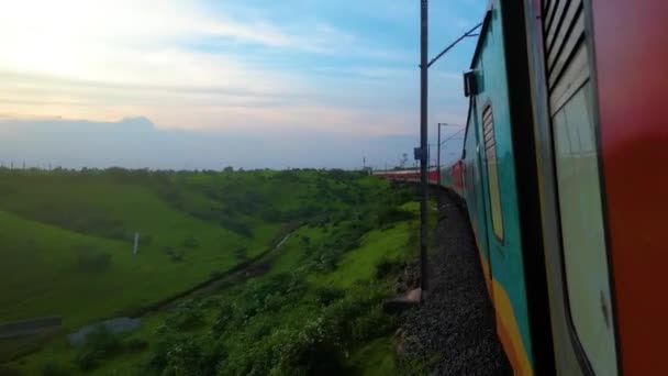 Indian Railway Mooie Reis Geweldig Weer — Stockvideo