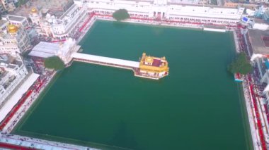 Amritsar, Punjab, Hindistan 12 Aralık 2023, Harimandir Sahib olarak da bilinen Altın Tapınak