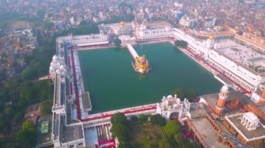 Amritsar, Punjab, Hindistan 12 Aralık 2023, Harimandir Sahib olarak da bilinen Altın Tapınak