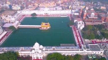 Amritsar, Punjab, Hindistan 12 Aralık 2023, Harimandir Sahib olarak da bilinen Altın Tapınak