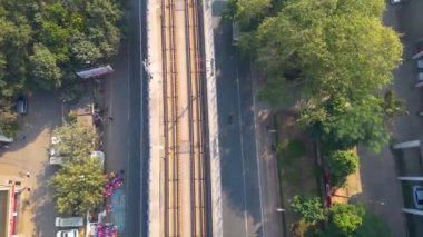 Yeni Delhi, Hindistan, 23 Kasım 2023, Karol bagh metro istasyonu hava manzaralı