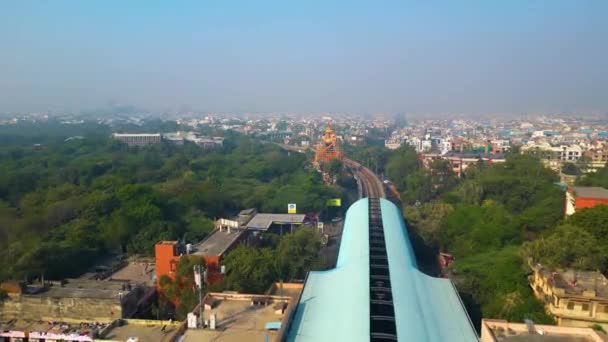 New Delhi India November 2023 Karol Bagh Metro Station Aerial — Stock Video