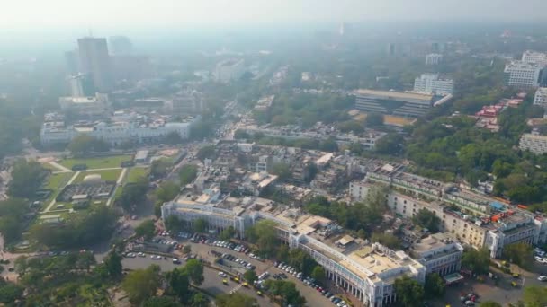 Neu Delhi Indien November 2023 Neu Delhi Connaught Place Luftaufnahme — Stockvideo