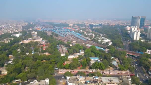 New Delhi India November 2023 New Delhi Connaught Place Aerial — Stok Video