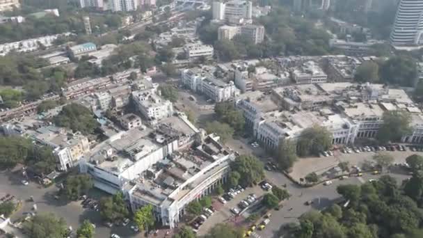 Delhi India 2023 November Delhi Connaught Place Aerial View — Stock videók