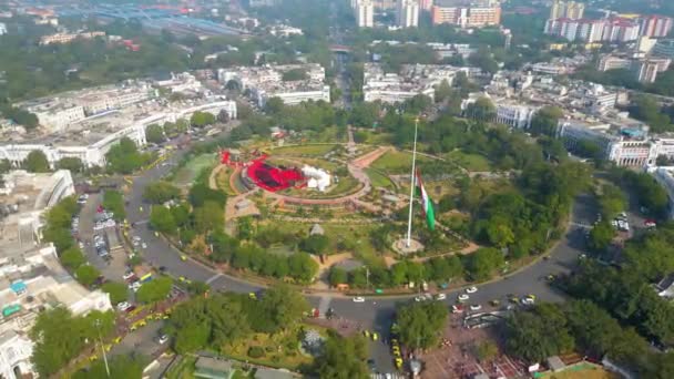 New Delhi Indie Listopad 2023 New Delhi Connaught Place Aerial — Stock video