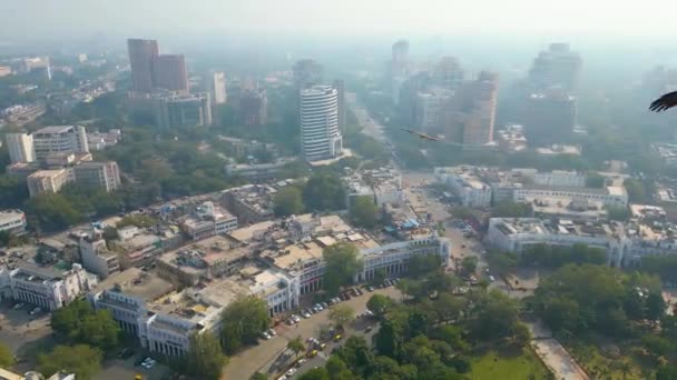 New Delhi India November 2023 New Delhi Connaught Place Aerial — Stock Video