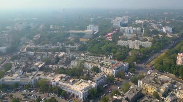 2023年11月15日 印度新德里 New Delhi Connaught Place Aerial View — 图库视频影像