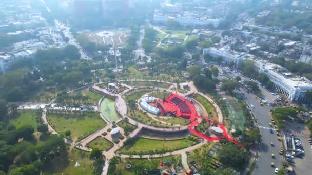 2023年11月15日 印度新德里 New Delhi Connaught Place Aerial View — 图库视频影像