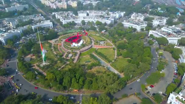 New Delhi India November 2023 New Delhi Connaught Place Aerial — Stock Video