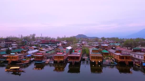 Срінагар Джамму Кашмір Індія Березня 2023 Даль Вид Озеро Дрону — стокове відео