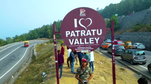 Valle Patratu Ghat Kanke Ranchi Patratu Carretera — Vídeos de Stock