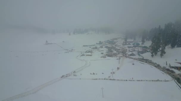 Schöne Aussicht Auf Kaschmir Mit Schneefall Jammu Und Kaschmir Indien — Stockvideo