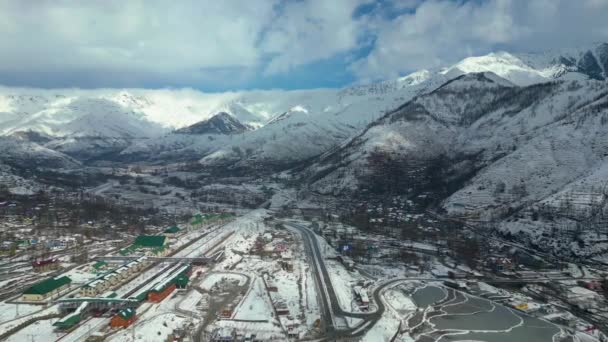 Kaşmir Güzel Manzarası Kar Yağışı Jammu Kashmir Hindistan — Stok video