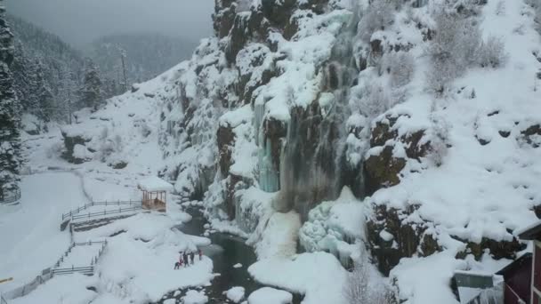 Όμορφη Θέα Του Κασμίρ Χιονοπτώσεις Τζαμού Και Κασμίρ Ινδία — Αρχείο Βίντεο