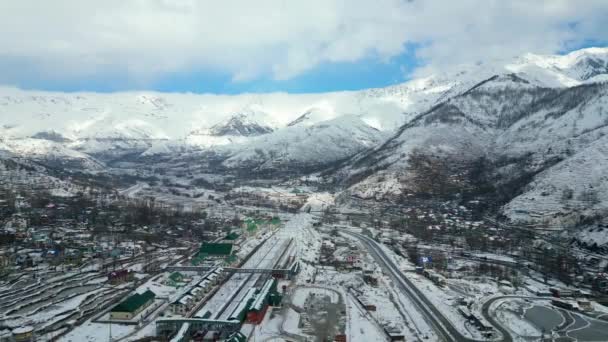 Kaşmir Güzel Manzarası Kar Yağışı Jammu Kashmir Hindistan — Stok video