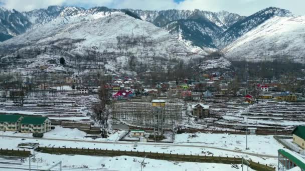 Вид Кашмир Снегопадом Джамму Кашмир Индия — стоковое видео
