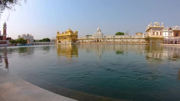 Det Gyllene Templet Gurdwara Som Ligger Staden Amritsar Punjab Indien — Stockvideo