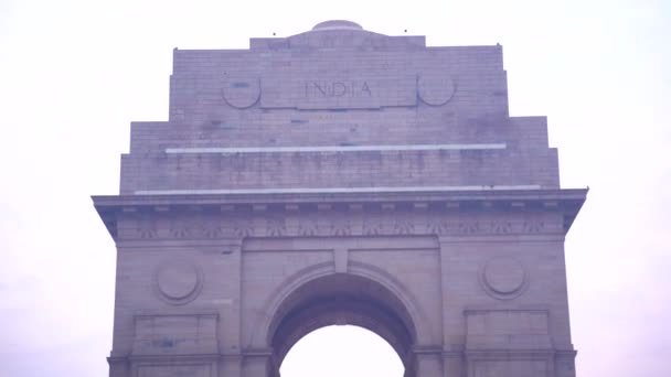 Brama Indii Pomnik Wojenny Położony Pobliżu Ścieżki Kartavya Wschodnim Krańcu — Wideo stockowe