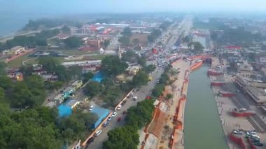 Ayodhya Drone view Shri Ram Mandir, Shri Hanuman Garhi Mandir, Lata Mangeshkar Chowk ve Ram ki Paidi Ghat