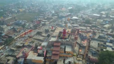 Ayodhya Drone view Shri Ram Mandir, Shri Hanuman Garhi Mandir, Lata Mangeshkar Chowk ve Ram ki Paidi Ghat