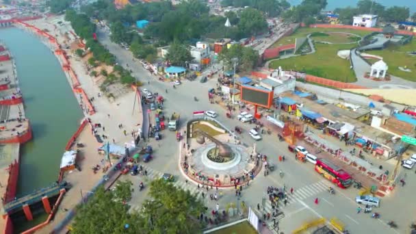 Ayodhya Drone Melihat Shri Ram Mandir Shri Hanuman Garhi Mandir — Stok Video
