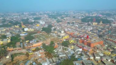 Ayodhya Drone view Shri Ram Mandir, Shri Hanuman Garhi Mandir, Lata Mangeshkar Chowk ve Ram ki Paidi Ghat