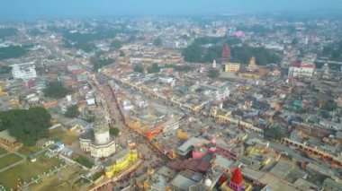 Ayodhya Drone view Shri Ram Mandir, Shri Hanuman Garhi Mandir, Lata Mangeshkar Chowk ve Ram ki Paidi Ghat